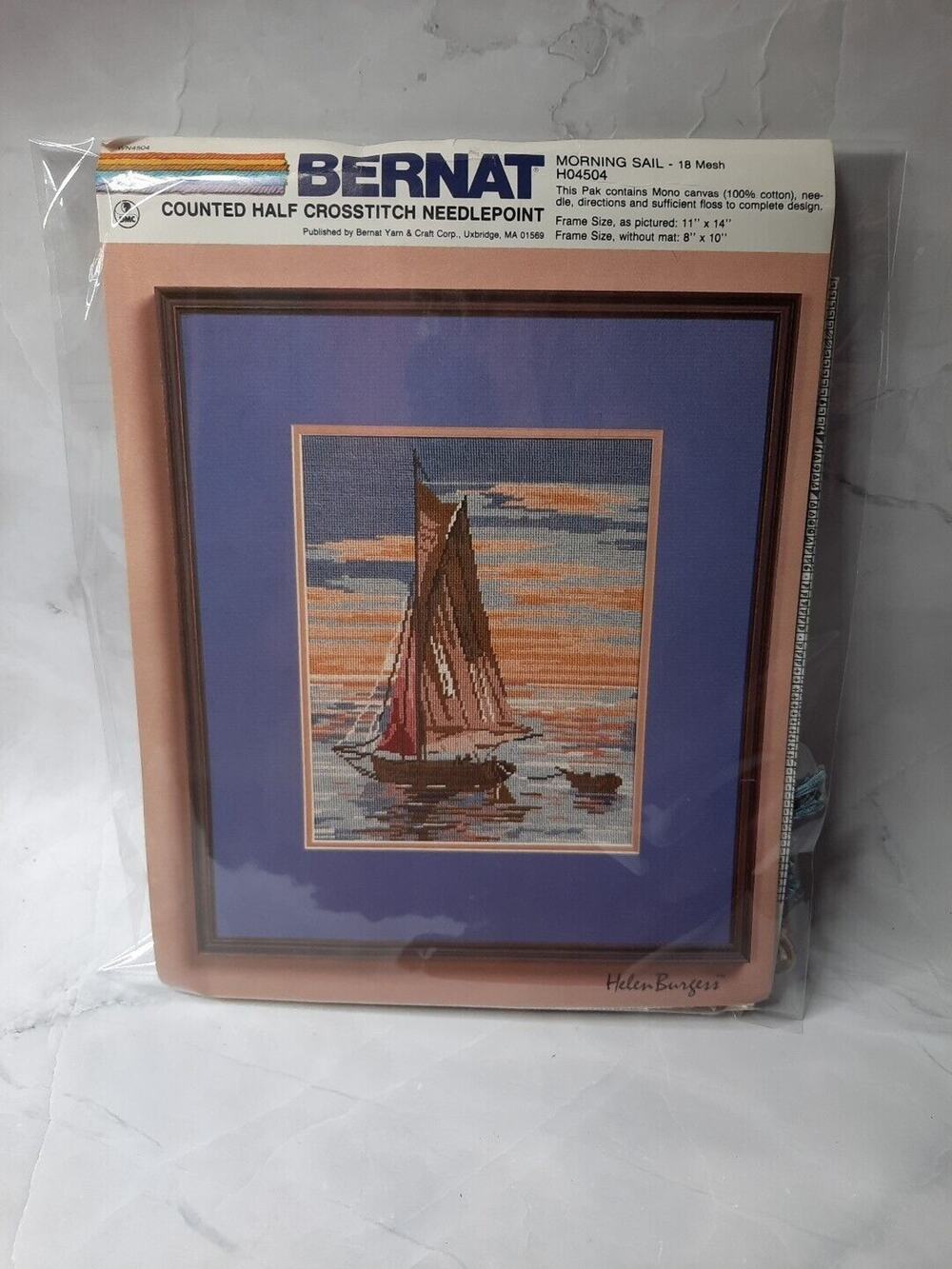 Bernat Counted Half Cross Stitch Kit Morning Sail H04504 Vintage 1983